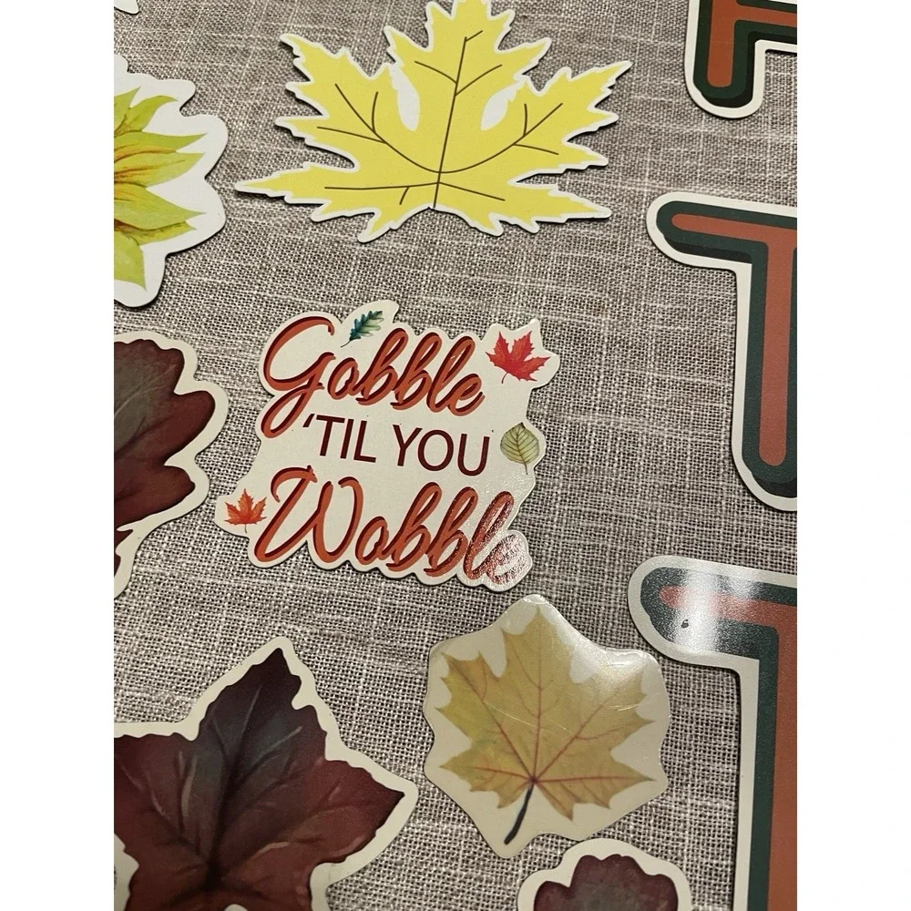 Vtg Die Cut Large Fall Autumn Thanksgiving Magnets Glossy Flexible Turkey Garage